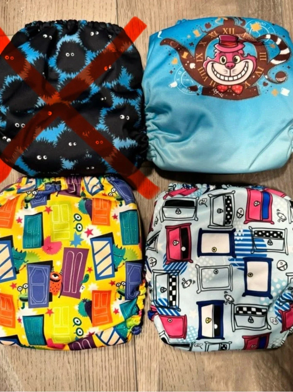 Disney Theme Cloth Diapers with Liners Set of 5 | Message for Only One